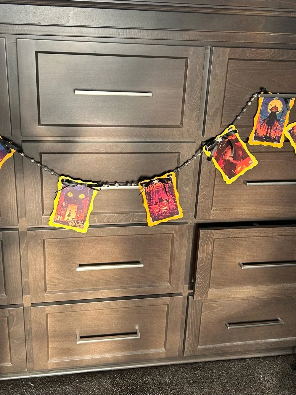 Halloween garland, vintage inspired Holiday postcards